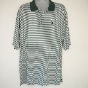 FootJoy Golf Polo Men's 2XL  FJ  Shannopin C.C.  Green Stripe Performance Logo